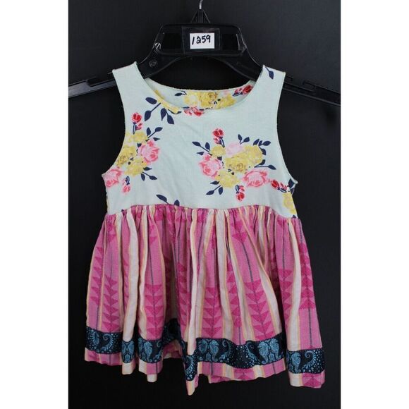 MATILDA JANE PLATINUM SLEEVELESS FLORAL AT THE TOP SEAHORSE RIBBON TRIM SIZE 6 - Picture 1 of 8